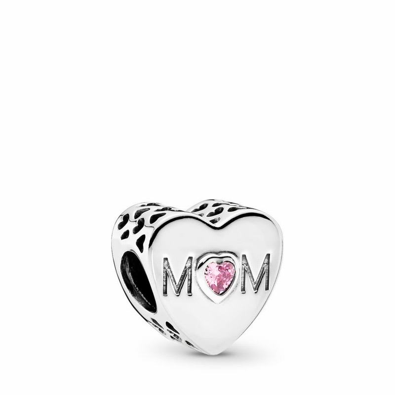 Pandora Mother Heart Charm Ireland - Sterling Silver/Cubic Zirconia - 895126KVT